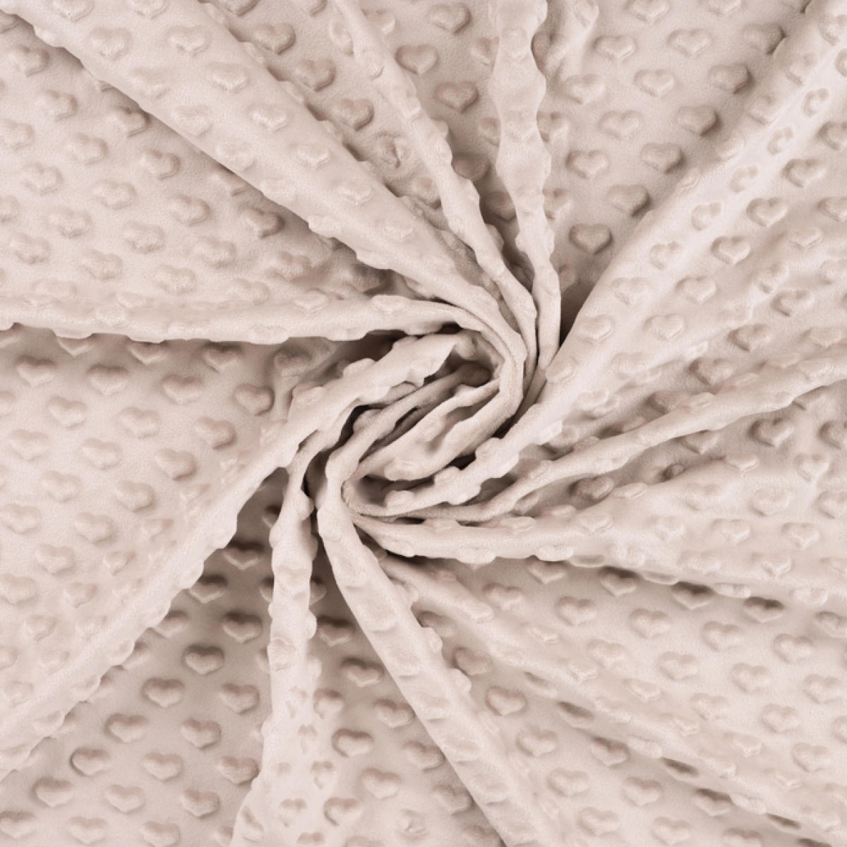 Minky Fleece "Herz" helles beige - sand